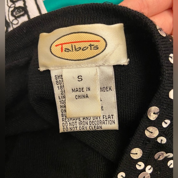 Talbots sequence black button up long-sleeve sweater size small - Picture 5 of 6